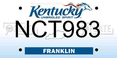 NCT983 Kentucky License Plate