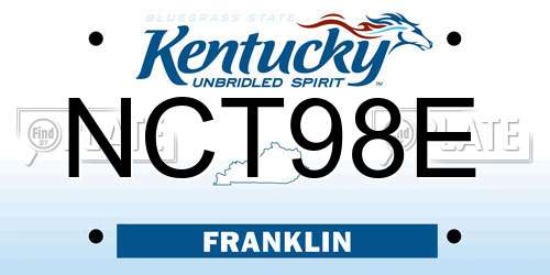 NCT98E Kentucky License Plate