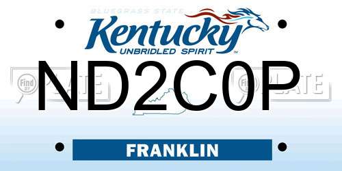 ND2C0P Kentucky License Plate