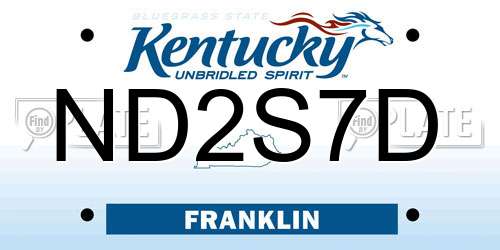 ND2S7D Kentucky License Plate