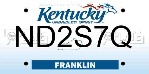 ND2S7Q Kentucky License Plate