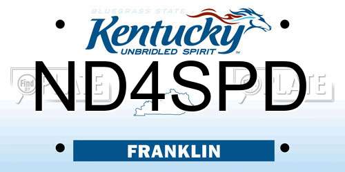 ND4SPD Kentucky License Plate