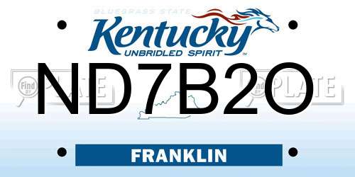 ND7B2O Kentucky License Plate