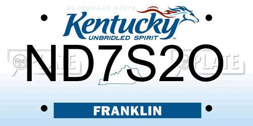 ND7S2O Kentucky License Plate