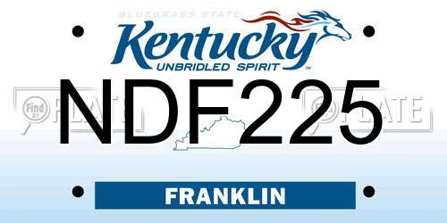 NDF225 Kentucky License Plate