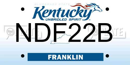 NDF22B Kentucky License Plate