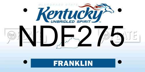 NDF275 Kentucky License Plate