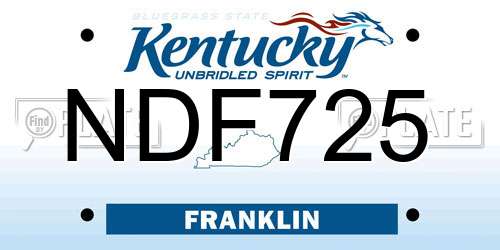 NDF725 Kentucky License Plate