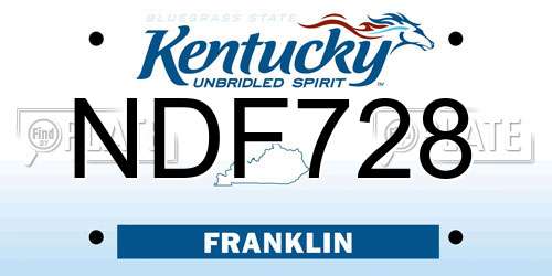 NDF728 Kentucky License Plate
