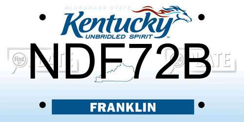 NDF72B Kentucky License Plate