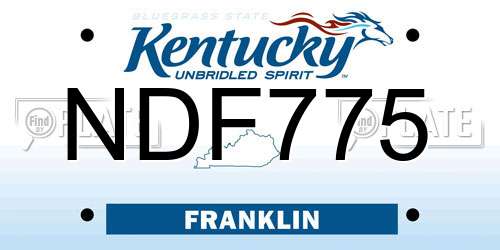 NDF775 Kentucky License Plate