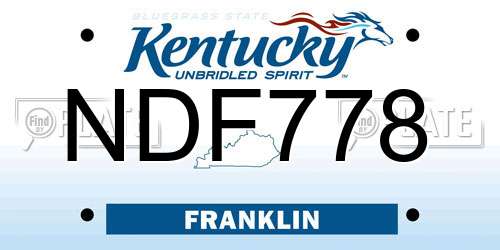 NDF778 Kentucky License Plate