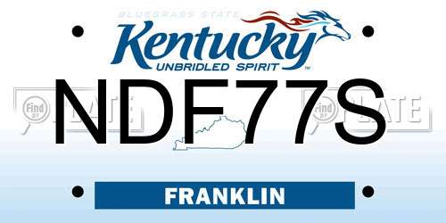 NDF77S Kentucky License Plate