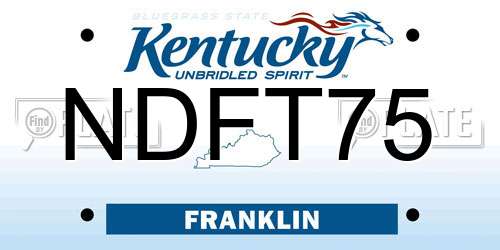 NDFT75 Kentucky License Plate
