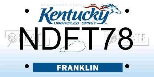 NDFT78 Kentucky License Plate