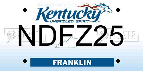 NDFZ25 Kentucky License Plate