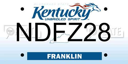 NDFZ28 Kentucky License Plate