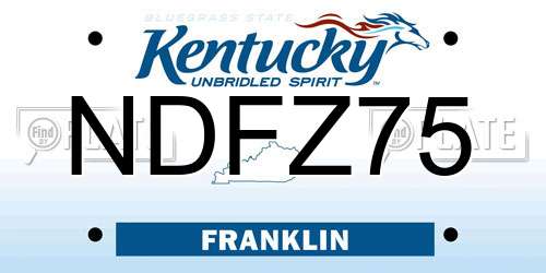 NDFZ75 Kentucky License Plate