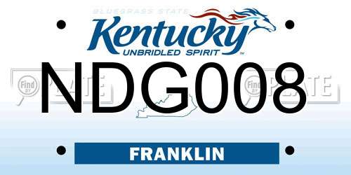 NDG008 Kentucky License Plate