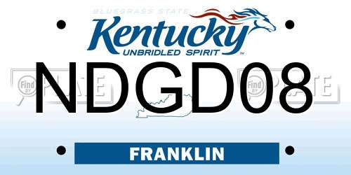 NDGD08 Kentucky License Plate