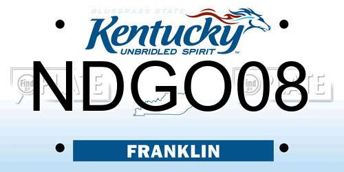NDGO08 Kentucky License Plate
