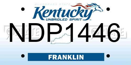 NDP1446 Kentucky License Plate