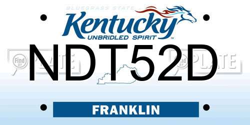 NDT52D Kentucky License Plate