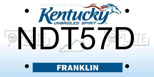 NDT57D Kentucky License Plate