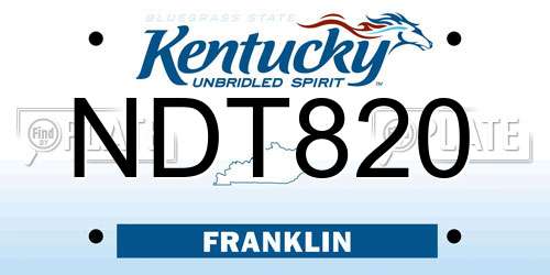 NDT820 Kentucky License Plate