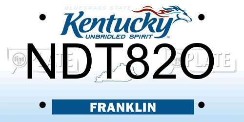 NDT82O Kentucky License Plate