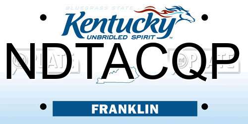 NDTACQP Kentucky License Plate
