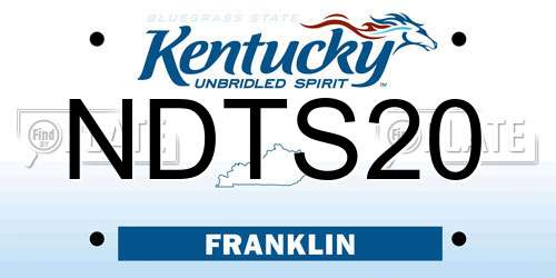NDTS20 Kentucky License Plate