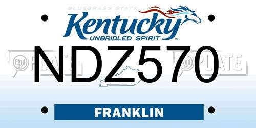 NDZ570 Kentucky License Plate