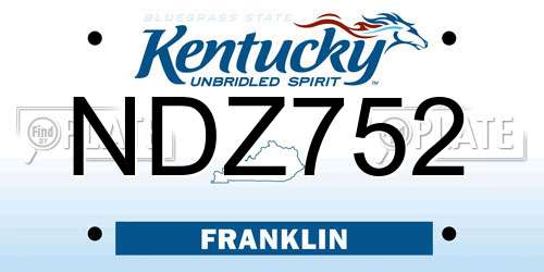 NDZ752 Kentucky License Plate