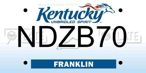 NDZB70 Kentucky License Plate