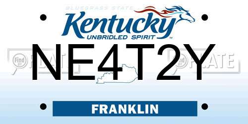 NE4T2Y Kentucky License Plate