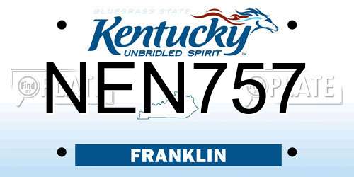 NEN757 Kentucky License Plate