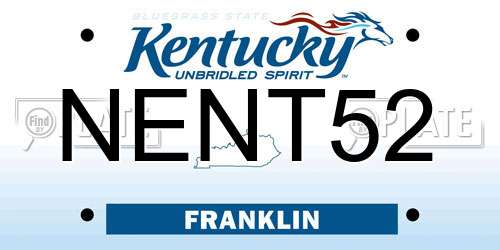 NENT52 Kentucky License Plate