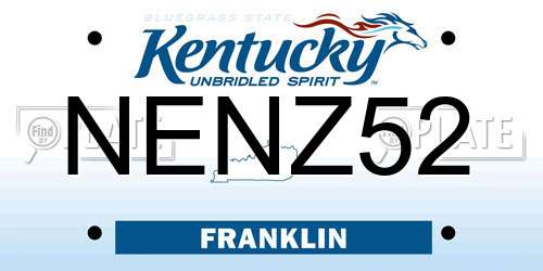 NENZ52 Kentucky License Plate