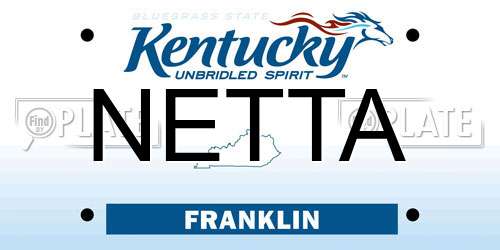 NETTA Kentucky License Plate