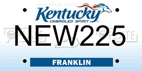NEW225 Kentucky License Plate