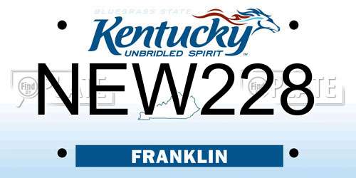 NEW228 Kentucky License Plate