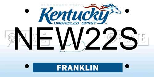 NEW22S Kentucky License Plate