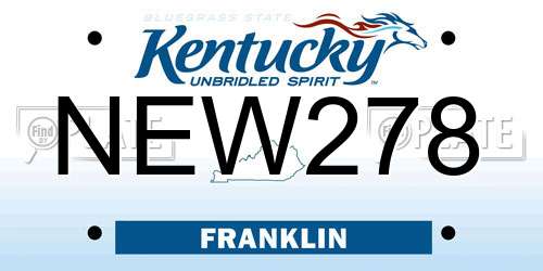 NEW278 Kentucky License Plate