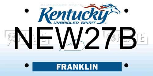 NEW27B Kentucky License Plate