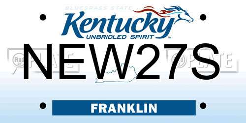 NEW27S Kentucky License Plate