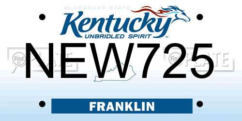NEW725 Kentucky License Plate