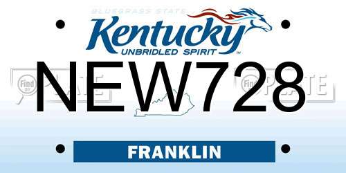 NEW728 Kentucky License Plate