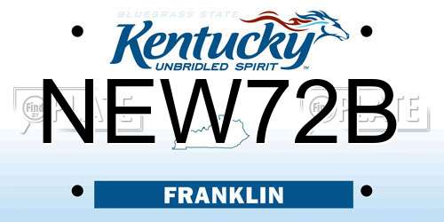 NEW72B Kentucky License Plate