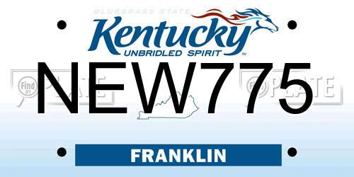 NEW775 Kentucky License Plate